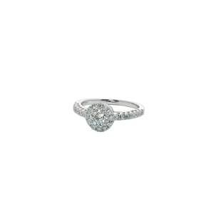 NEW QUALITY COLOR DESIGN women's antique diamond engagement ring with halo in wh